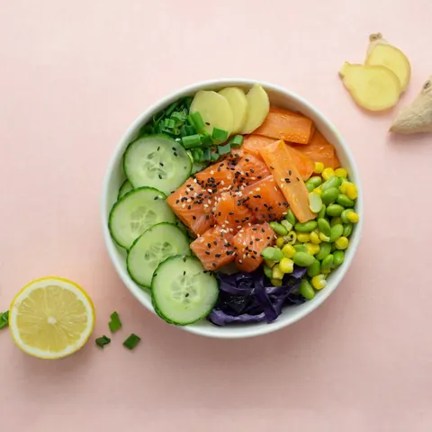 Poke tataki saumon teriyaki